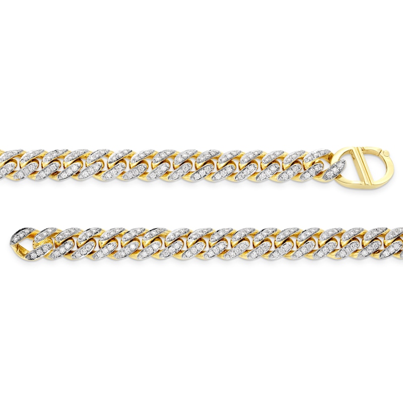 Zales x Alessi Domenico 3-7/8 CT. T.W. Diamond Miami Cuban Chain Bracelet in 18K Gold - 8.5"