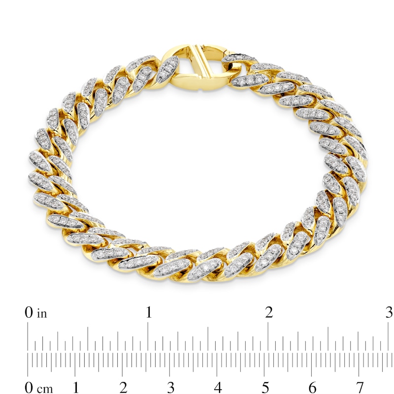 Zales x Alessi Domenico 3-7/8 CT. T.W. Diamond Miami Cuban Chain Bracelet in 18K Gold - 8.5"