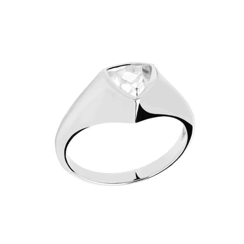 PDPAOLA™ at Zales 6.0mm Trillion-Cut Cubic Zirconia Signet Ring in Sterling Silver