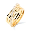Thumbnail Image 2 of PDPAOLA™ at Zales Cubic Zirconia Multi-Row Crossover Ring in Sterling Silver with 18K Gold Plate