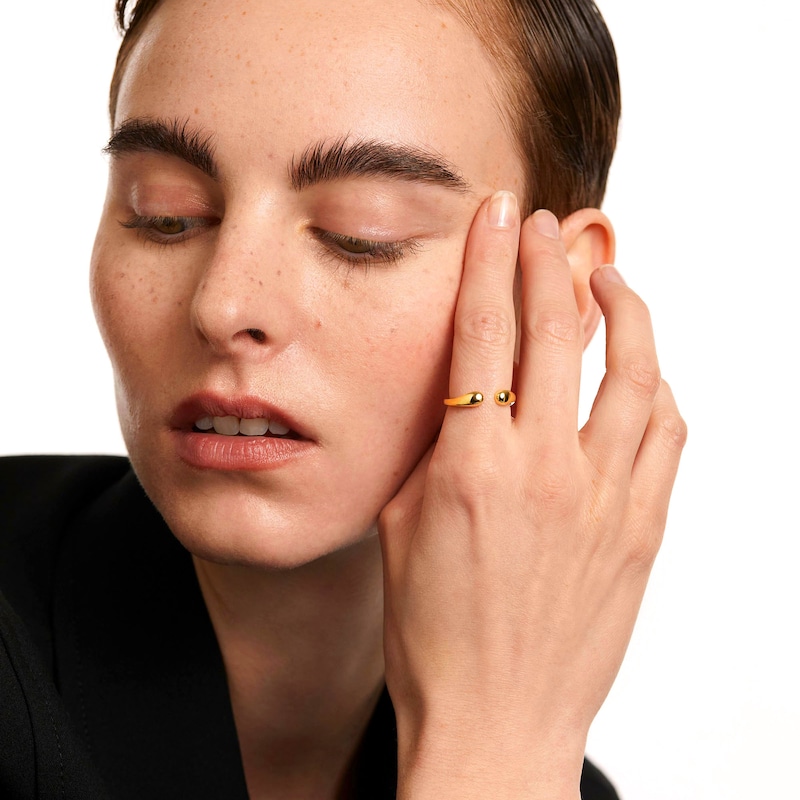 PDPAOLA™ at Zales Open Shank Ring in Sterling Silver with 18K Gold Plate