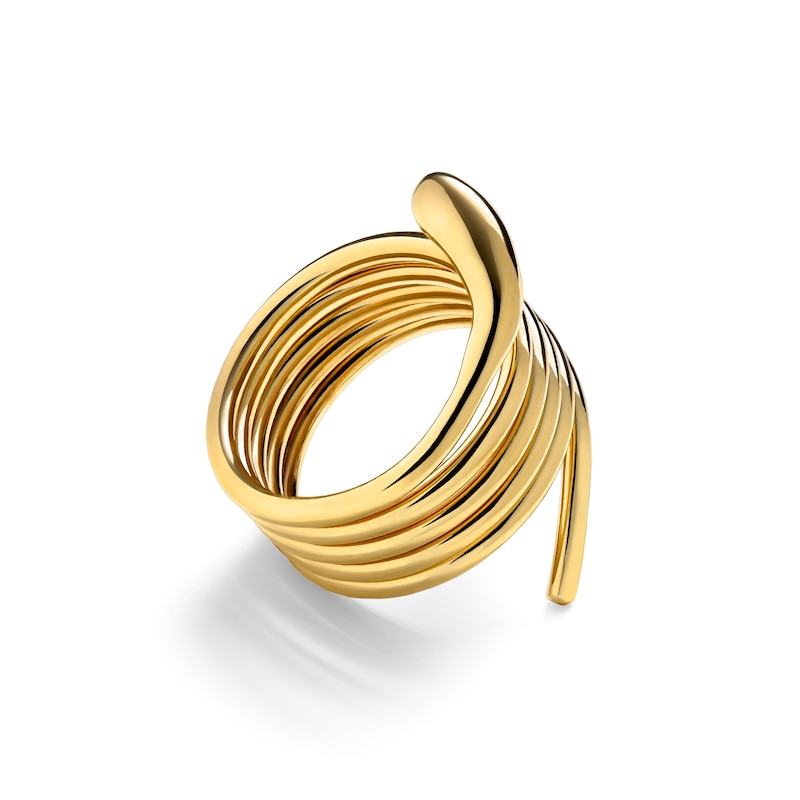Zales x SOKO Dash Coil Ring in Brass with 24K Gold Plate