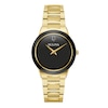 Thumbnail Image 0 of Ladies' Bulova Millennia Modern Black Dial Watch in Gold-Tone Stainless Steel (Model 97L175)