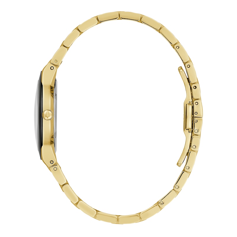 Ladies' Bulova Millennia Modern Black Dial Watch in Gold-Tone Stainless Steel (Model 97L175)