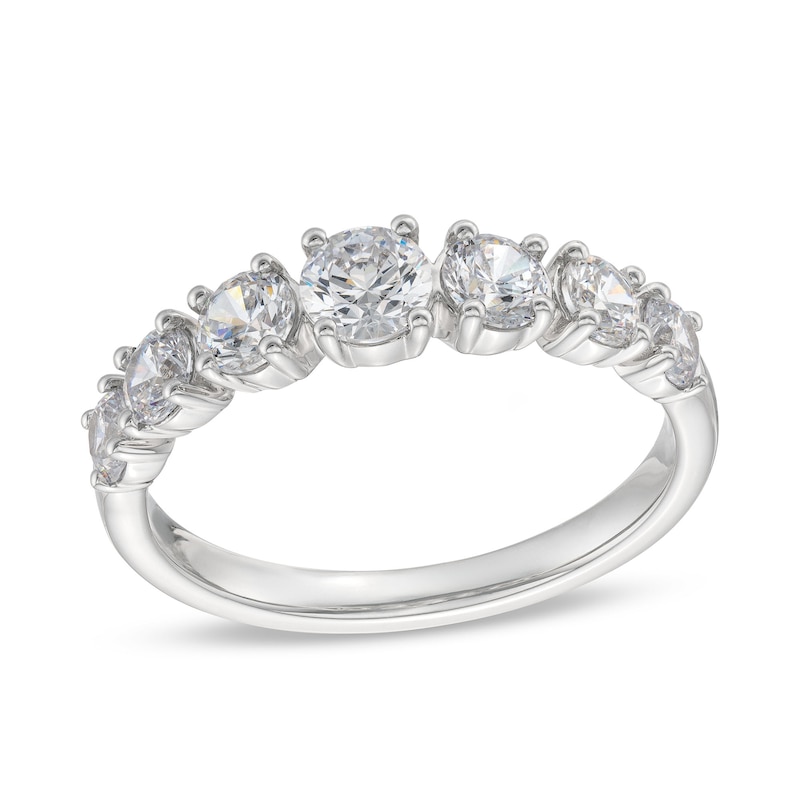 1-1/4 CT. T.W. Certified Lab-Created Diamond Graduated Seven Stone Anniversary Band in 10K White Gold (F/SI2)