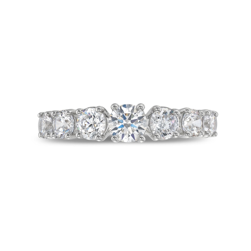 1-1/4 CT. T.W. Certified Lab-Created Diamond Graduated Seven Stone Anniversary Band in 10K White Gold (F/SI2)