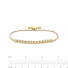 Thumbnail Image 2 of 1/4 CT. T.W. Diamond Bypass Frame Line Bolo Bracelet in Sterling Silver with 10K Gold Plate - 9"