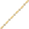 Thumbnail Image 0 of 1/10 CT. T.W. Diamond Marquise Link Alternating Line Bracelet in Sterling Silver with 10K Gold Plate