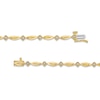 Thumbnail Image 2 of 1/10 CT. T.W. Diamond Marquise Link Alternating Line Bracelet in Sterling Silver with 10K Gold Plate