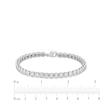 Thumbnail Image 3 of 1/4 CT. T.W. Diamond Square-Shaped Link Line Bracelet in Sterling Silver - 8"