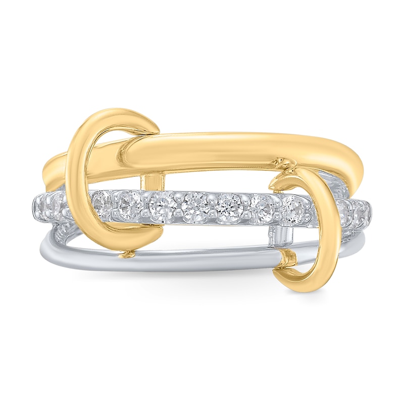 1/3 CT. T.W. Certified Lab-Created Diamond Ring-Around Ring in Sterling Silver and 10K Gold Plate (I/SI2)