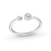 Thumbnail Image 0 of 1/6 CT. T.W. Diamond Open Flower Ring in Sterling Silver