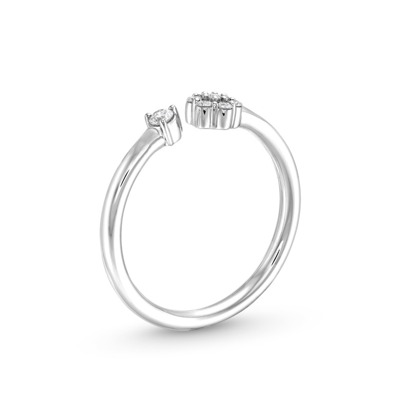 1/6 CT. T.W. Diamond Open Flower Ring in Sterling Silver