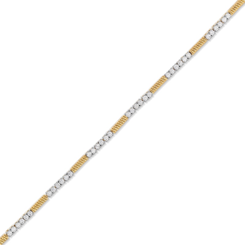 1 CT. T.W. Diamond Beaded Bar Alternating Bracelet in 10K Gold