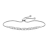 Thumbnail Image 0 of 1 CT. T.W. Baguette and Round Diamond Trios Bolo Bracelet in 10K White Gold - 7.5"