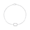 Thumbnail Image 0 of 1/6 CT. T.W. Diamond Open Octagon Paper Clip Link Chain Bracelet in Sterling Silver