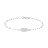 Thumbnail Image 1 of 1/6 CT. T.W. Diamond Open Octagon Paper Clip Link Chain Bracelet in Sterling Silver
