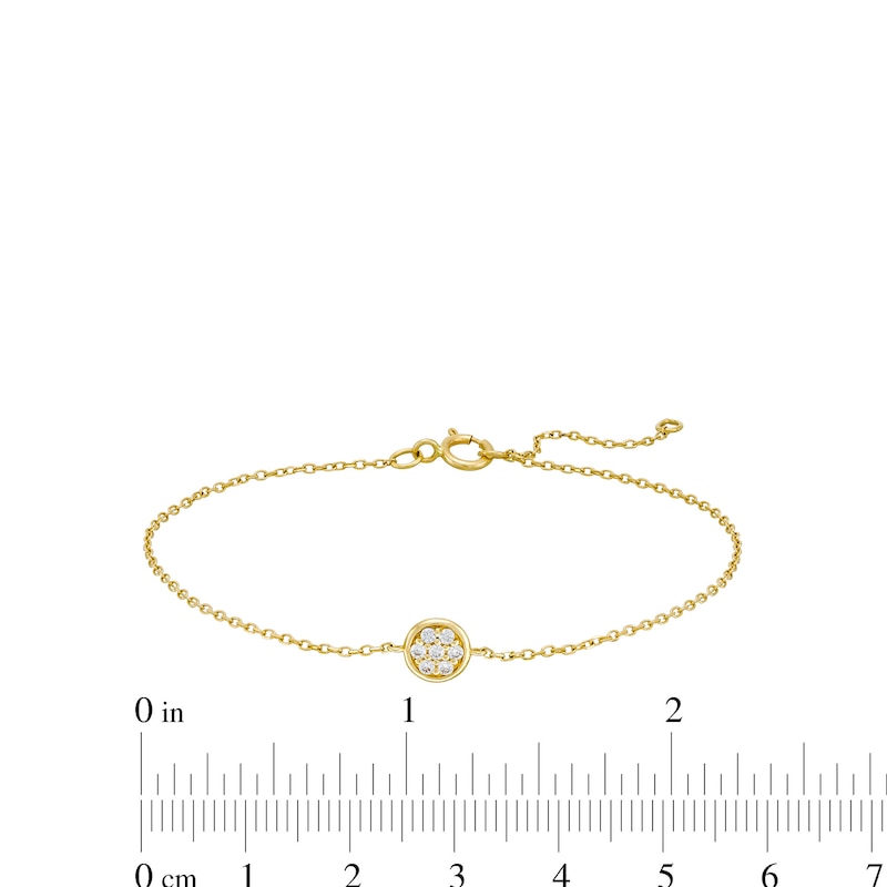 1/20 CT. T.W. Multi-Diamond Bezel-Look Bracelet in 10K Gold - 7”