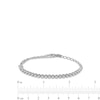Thumbnail Image 2 of 1 CT. T.W. Diamond Double Curb Chain Bracelet in 10K White Gold - 9"