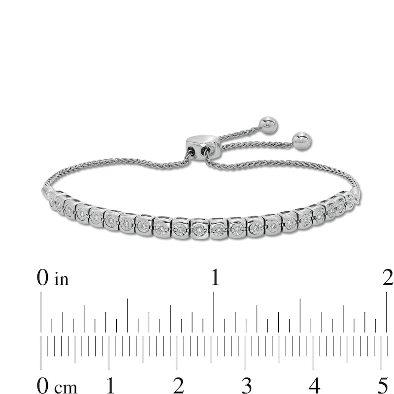 1 CT. T.W. Diamond Line Bolo Bracelet in 10K White Gold - 9"