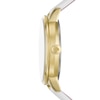 Thumbnail Image 2 of Ladies' Kate Spade Metro Gold-Tone IP White Leather Strap Watch with Flower Motif Dial (Model: KSW1826)