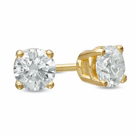 1/2 CT. T.w. Diamond Solitaire Stud Earrings In 14K Gold