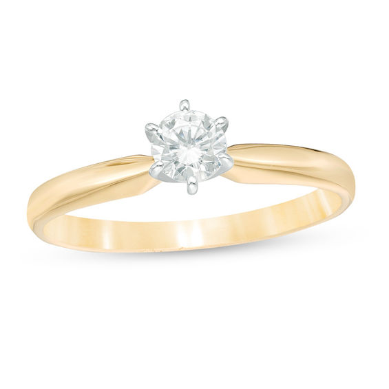 1/3 CT. Diamond Solitaire Engagement Ring In 14K Gold