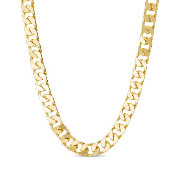 Men's Curb Chain Necklace in Solid 10K Gold - 22"
