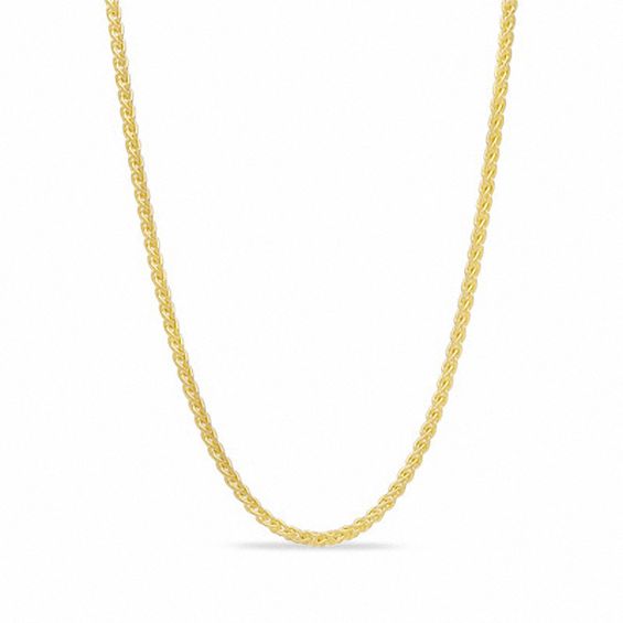 Adjustable 0.85mm Wheat Chain Necklace In 14K Gold - 22