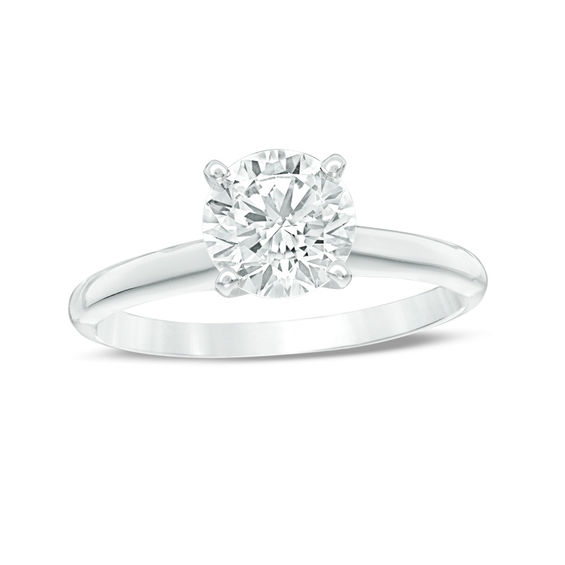 1-1/2 CT. Certified Diamond Solitaire Engagement Ring in 14K White Gold ...