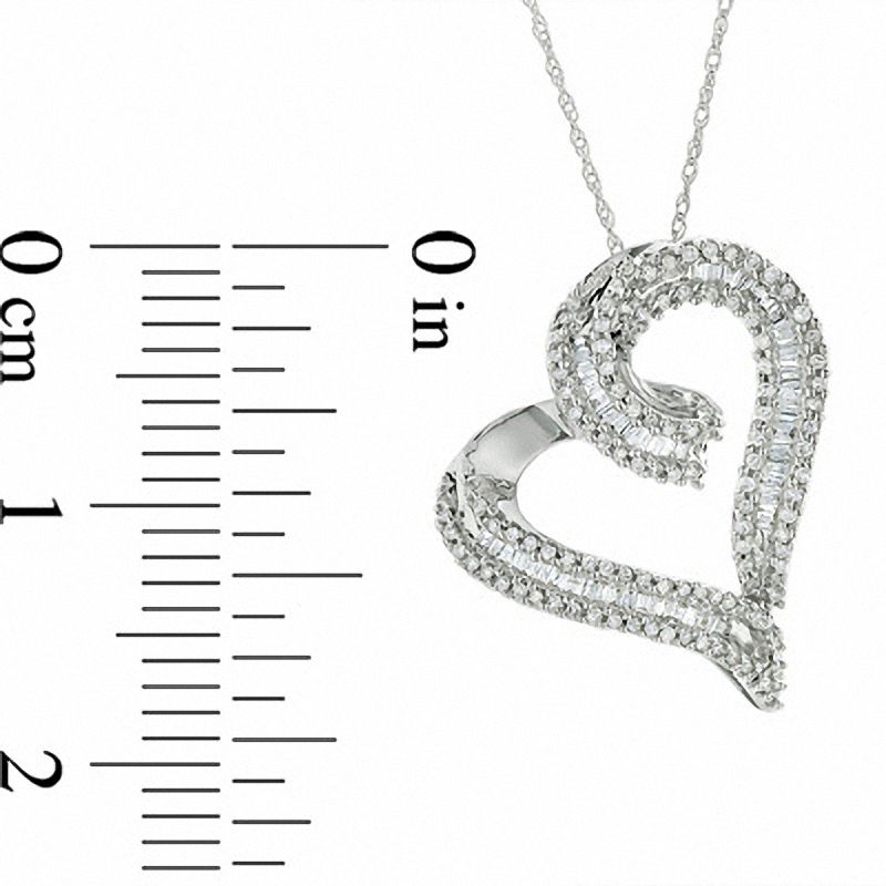 1/2 CT. T.W. Diamond Heart Pendant in 10K White Gold