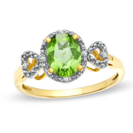 Oval Peridot and Diamond Accent Ring in 10K Gold | Oval | Wedding | Zales