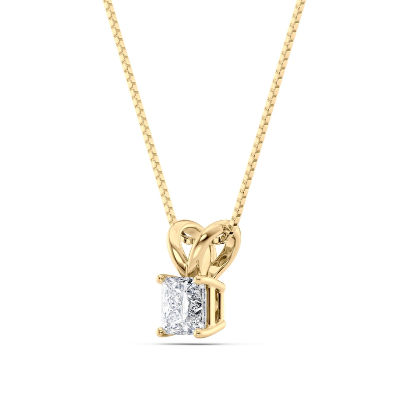 1/2 CT. Certified Princess-Cut Diamond Solitaire Pendant in 18K Gold (I/VS2)