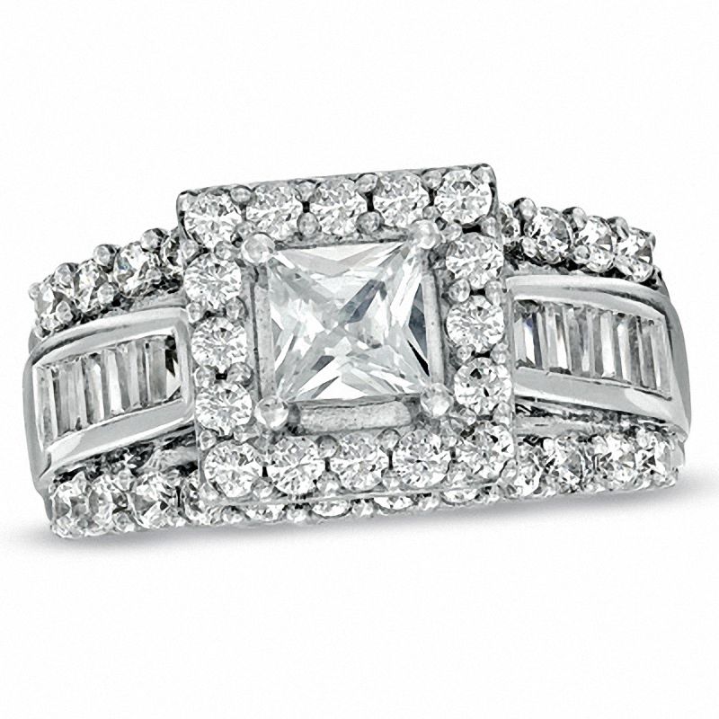 2-5/8 CT. T.W. Princess-Cut Diamond Frame Engagement Ring in 14K White Gold