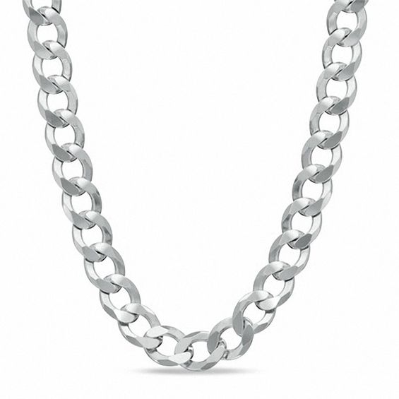 Zales Men's 7.0mm Solid Figaro Chain Necklace in Sterling Silver - 22