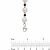 Thumbnail Image 3 of 8.0-9.0mm Freshwater Cultured Pearl, Garnet and Brilliance Bead Bracelet in Sterling Silver-7.5&quot;