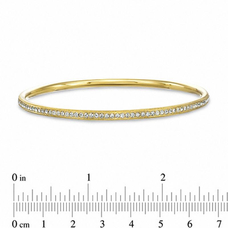 AVA Nadri Crystal Bangle in Brass with 18K Gold Plate - 7.5"