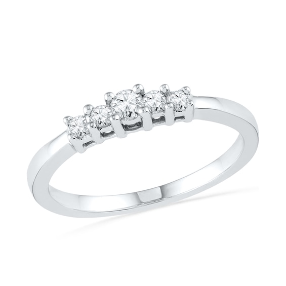 1/5 CT. T.w. Diamond Five Stone Promise Ring in 10K White Gold
