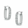 Thumbnail Image 0 of Diamond Fascination™ U-Huggie Hoop Earrings in Sterling Silver with Platinum Plating
