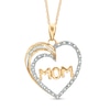 Thumbnail Image 0 of 1/10 CT. T.W. Diamond "MOM" Heart Pendant in 10K Gold