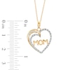 Thumbnail Image 1 of 1/10 CT. T.W. Diamond "MOM" Heart Pendant in 10K Gold