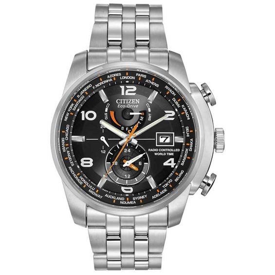 Men's Citizen Eco-Drive® World Time A-T Watch with Black Dial (Model ...