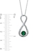 Thumbnail Image 1 of 5.5mm Lab-Created Emerald and Diamond Accent Infinity Pendant in Sterling Silver