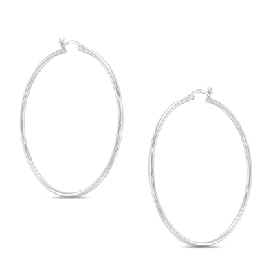 50mm Hoop Earrings in Sterling Silver