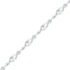 Thumbnail Image 0 of 1/5 CT. T.W. Diamond Interlocking Infinity Bracelet in Sterling Silver - 7.25"