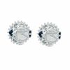 Thumbnail Image 1 of Vera Wang Love Collection Akoya Cultured Pearl and 1/8 CT. T.W. Diamond Frame Stud Earrings in 14K White Gold