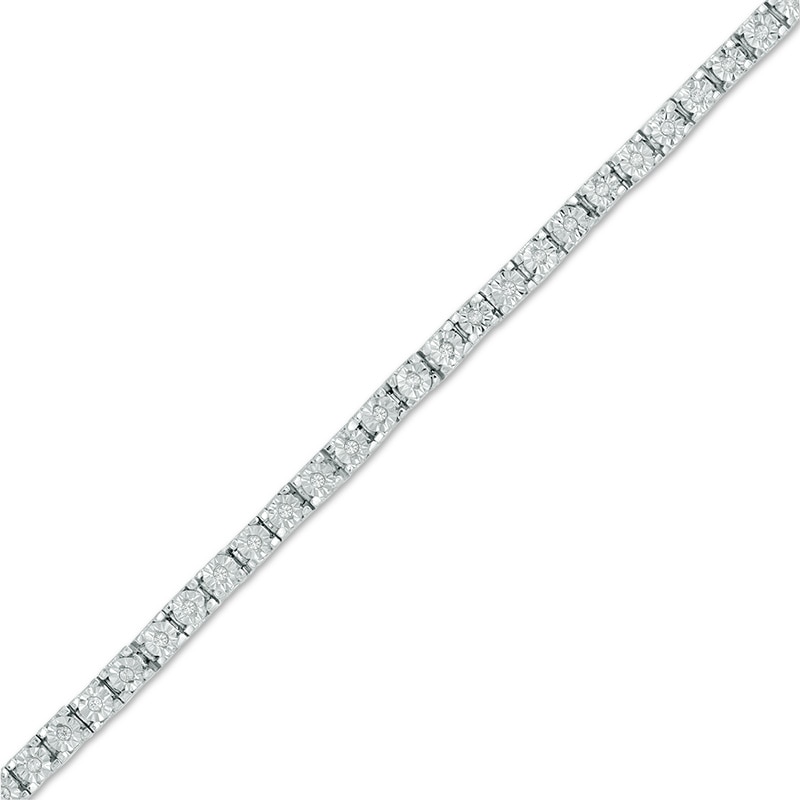 Main Image 1 of 1/3 CT. T.W. Diamond Tennis Bracelet in Sterling Silver - 7.5"