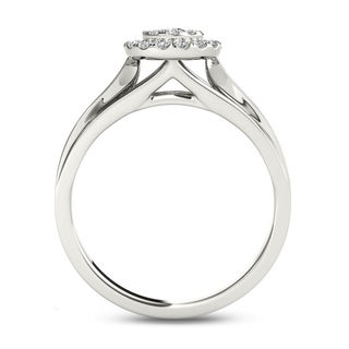 5/8 CT. T.W. Composite Diamond Frame Engagement Ring in 14K White Gold ...