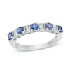 Thumbnail Image 0 of Tanzanite and Diamond Accent Five Stone Band in 14K White Gold