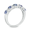 Thumbnail Image 1 of Tanzanite and Diamond Accent Five Stone Band in 14K White Gold